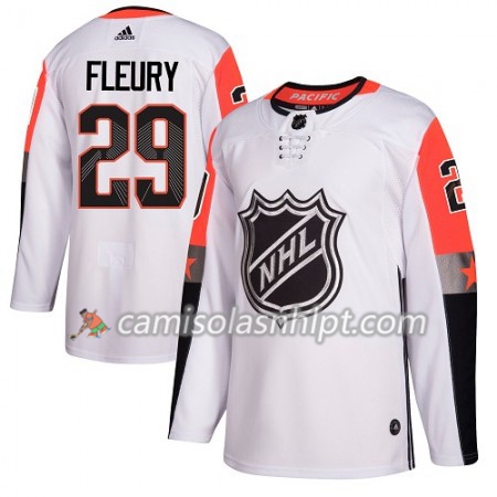 Camisola Vegas Golden Knights Marc-Andre Fleury 29 2018 NHL All-Star Pacific Division Adidas Branco Authentic - Homem